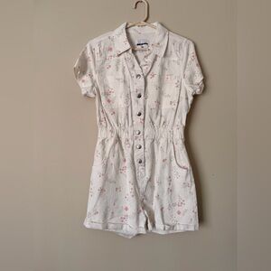 Celebrity Pink Floral Romper- Cream and Pink